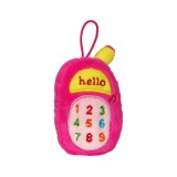 Jucarie Zornaitoare din plus, forma Telefon, cu sunet, Roz, ATU-080164, Textil, Oem