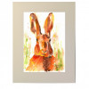 E8. Tablou - Iepurila, din 2021, acuarela pe hartie, cu Passpartout, Animale, Realism, RavariuArt
