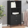 Gossi biblioteca &bdquo;viken&rdquo;, negru, 60x35x123 cm, lemn prelucrat