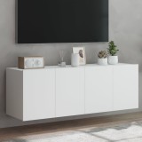 Cumpara ieftin Comode TV de perete cu lumini LED, 2 buc., alb, 60x35x41 cm