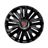 Cumpara ieftin Set 4 capace roti Negre Cu Inel Cromat Royal pentru gama auto Rover