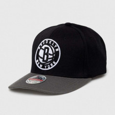 Mitchell&Ness șapcă din amestec de lână Brooklyn Nets culoarea negru, cu imprimeu