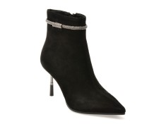 Botine elegante EPICA negre, 202726, din piele intoarsa