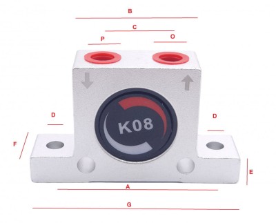 Vibrator pneumatic oscilant tip bilă K8 oscilare 22500 VPM vibrare 245 N CH067 foto