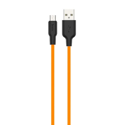 Cablu X21 Micro USB Hoco 1m Negru+Portocaliu foto