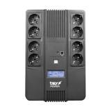 UPS TSY Power, 1000VA/600W, LCD, line interactive, 8 x Schuko TSY-D-1K0-LCD SafetyGuard Surveillance