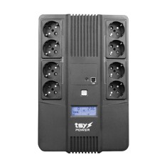 UPS TSY Power, 1000VA/600W, LCD, line interactive, 8 x Schuko TSY-D-1K0-LCD SafetyGuard Surveillance