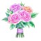 Sticker decorativ, Trandafiri, Roz, 60 cm, 10830ST