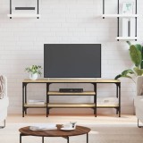 Gossi comoda tv, stejar sonoma, 121x35x45 cm, lemn prelucrat &amp; fier