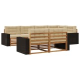 vidaXL Set de canapele de exterior cu pernă 7 pcs Natural și Bej 3383486