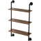 Raft metalic cu 3 x polite incluse din lemn, Vivatechnix Industrial, 630 x 205 x 1065 mm