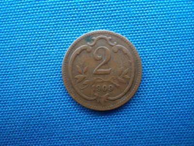 2 HELLER 1909 AUSTRIA foto