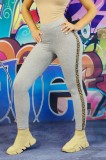 G702RR-18 Pantaloni sport elastic cu banda animal print pe lateral