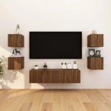 Dulapuri TV suspendate, 8 buc. stejar maro, 30,5x30x30 cm