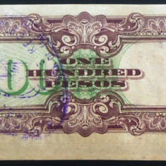 Bancnota istorica de OCUPATIE JAPONEZA IN FILIPINE - 100 PESOS 1944 *cod 16 AUNC