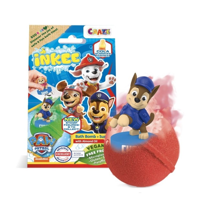 Craze - Bila de baie Inkee cu surpriza figurina stampila Paw Patrol