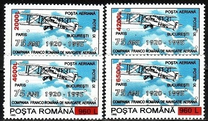 Romania 2000 - Posta Aeriana 4v.neuzat,perfecta stare(z)