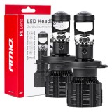 Becuri auto LED H4 AMiO seria PL Lens 6000K Canbus 60W 3800lm 9-36V cu lentila incorporata, racire activa si EMC pentru faruri cu reflector