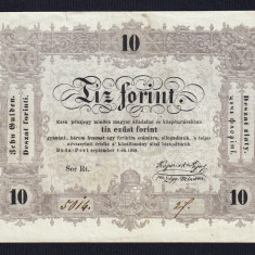 Ungaria / Romania 10 Forint 1848 , VF+ , scris in chirilica / romana veche. Rara