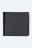 A.P.C. portofel de piele New Portefeuille culoarea negru PXAWV.H63340-BLACK, APC