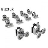 Set 8 Role Duble Cromate Cabina Dus, Inox, Plastic, Universal, Reconditionare, 4-6mm Grosime Sticla