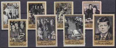 DB1 Umm al Quiwain Inmormantare Kennedy Supratipar Valori noi 8 v. MNH foto