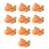 vidaXL Chingi fixare cu clichet, 10 buc, 0,4 tone, 6mx25mm, portocaliu