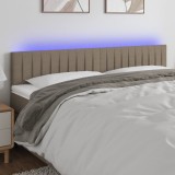 Cumpara ieftin Tăblie de pat cu LED, gri taupe, 180x5x78/88 cm, textil
