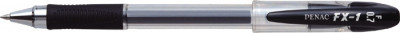 Pix Cu Gel Penac Fx-1, Rubber Grip, 0.7mm, Con Metalic, Corp Transparent - Scriere Neagra foto
