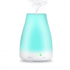 Difuzor aromaterapie cu ultrasunete telecomanda si lumina LED 7 culori V-Rising VR-F03RC 200 ml alb