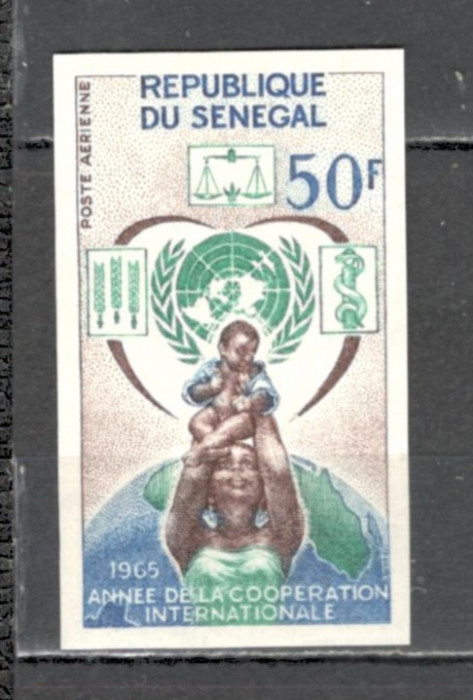 Senegal.1965 Posta aeriana-Anul international al cooperarii nedantelat MS.64