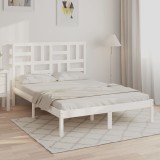 VidaXL Cadru pat 5FT King Size, alb, 150x200 cm, lemn masiv