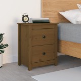 Cumpara ieftin Noptieră, maro miere, 50x35x61,5 cm, lemn masiv de pin