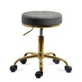 Scaun profesional OFF 1023, rotativ, baza metalica aurie, piele ecologica, inaltime ajustabila, roti gumate, 100 kg