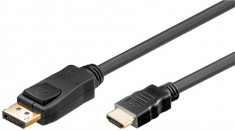 Cablu HDMI tata - DisplayPort 20pin tata contacte aurite Goobay; Cod EAN: 4040849519567 foto