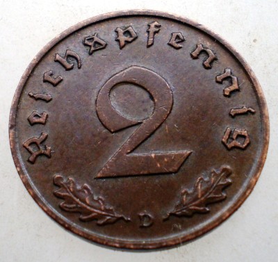 2.826 GERMANIA 2 REICHSPFENNIG 1938 D foto