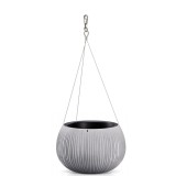 Cumpara ieftin Ghiveci decorativ cu lant, rotund, gri, 2.3 L, 23.8x16.1 cm, Beton Bowl