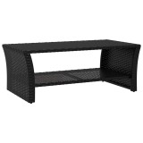 Cumpara ieftin Masuta de cafea, negru, 100x50x40 cm, poliratan