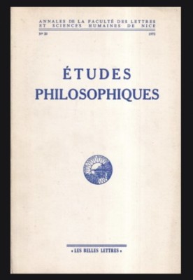 Etudes Philosophiques Annales de la Faculte de Nice 1973 foto