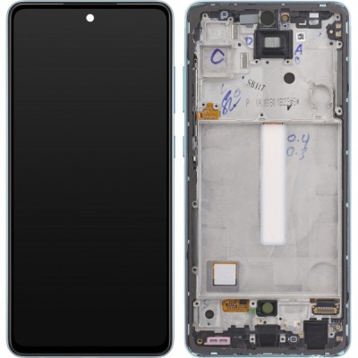 Display cu Touchscreen Samsung Galaxy A52 5G A526 / A52 A525, cu Rama, Bleu, Service Pack GH82-25524B foto