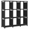 Raft expunere 9 cuburi negru 103x30x107,5 cm, material textil