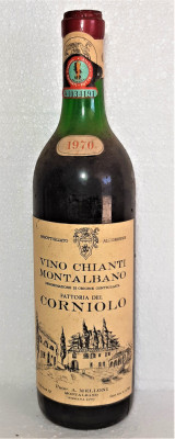 A 90 VIN ROSU CHIANTI MONTALBANO, FATTORIA CORNIOLO, CL 72 GR 12 RECOLTARE 1970 foto