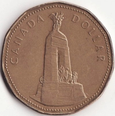 Moneda Canada - 1 Dollar 1994 - Monumentul comemorativ al razboiului foto