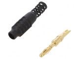 Mufă Banană 2mm 10A Neagră Lipită