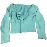 Bluza dama, culoarea turcoaz , model cu fermoar , marime universala