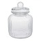 Borcan Sticlă, Design &Icirc;n Relief Cu Dungi, Transparent, Capacitate 3L