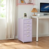 Rollcontainer K&ouml;kar mit 5 Schubladen 69x28x41 cm Lila [en.casa] HausGarden Leisure