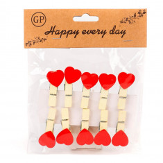 Mini carlige decorative INIMA, Happy every day - 10 buc.