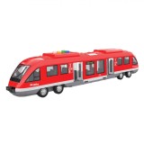 Tramvai Jucărie, Model 1:16, Lumină și Sunete, Uși Deschise, Roșu, Plastic, Oem