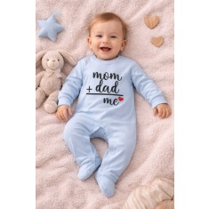 Salopeta bleu cu botosei pentru bebelusi, Mom&amp;Dad (Marime Disponibila: 6 luni)